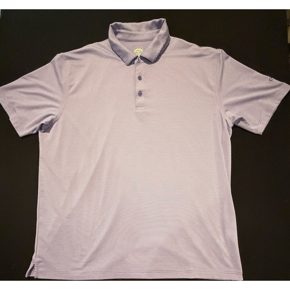 Callaway Opti Dry‎ Men's Golf Polo Shirt Purple Stripe Short Sleeve Mens 2XL